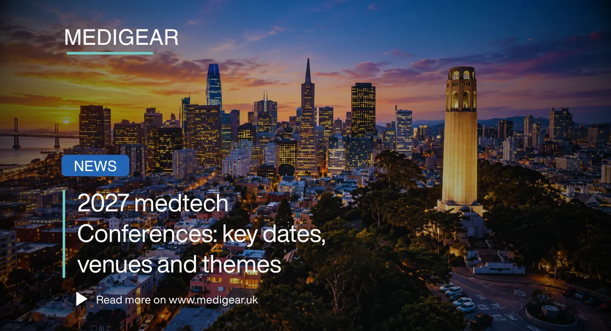 Calendar view of 2027 medtech conferences across San Francisco