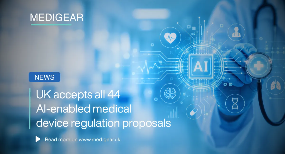 UK healthcare setting showing AI-enabled medical devices