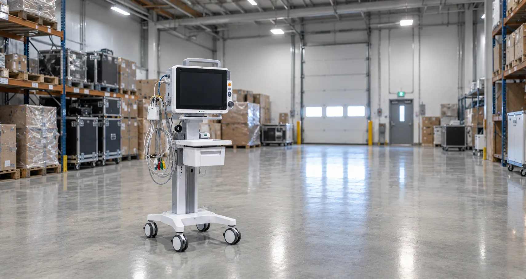 Portable emergency patient monitoring device displaying vital signs