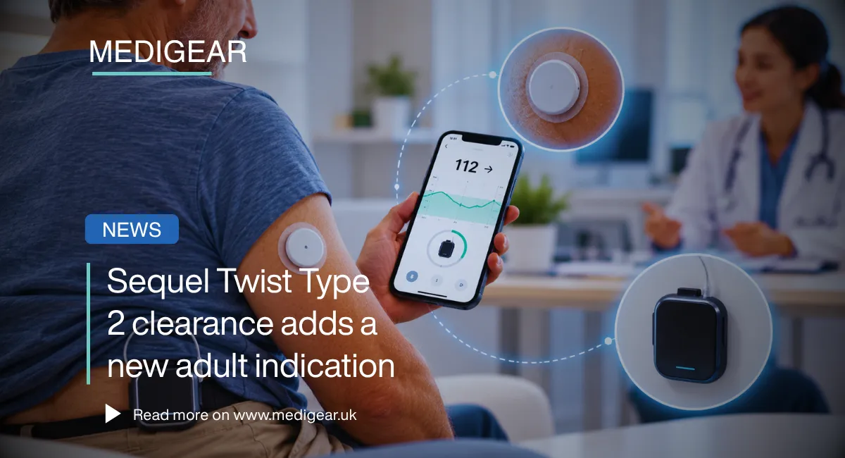 Illustration of Sequel Twist Type 2 clearance in 2026, an automated insulin delivery system cleared 