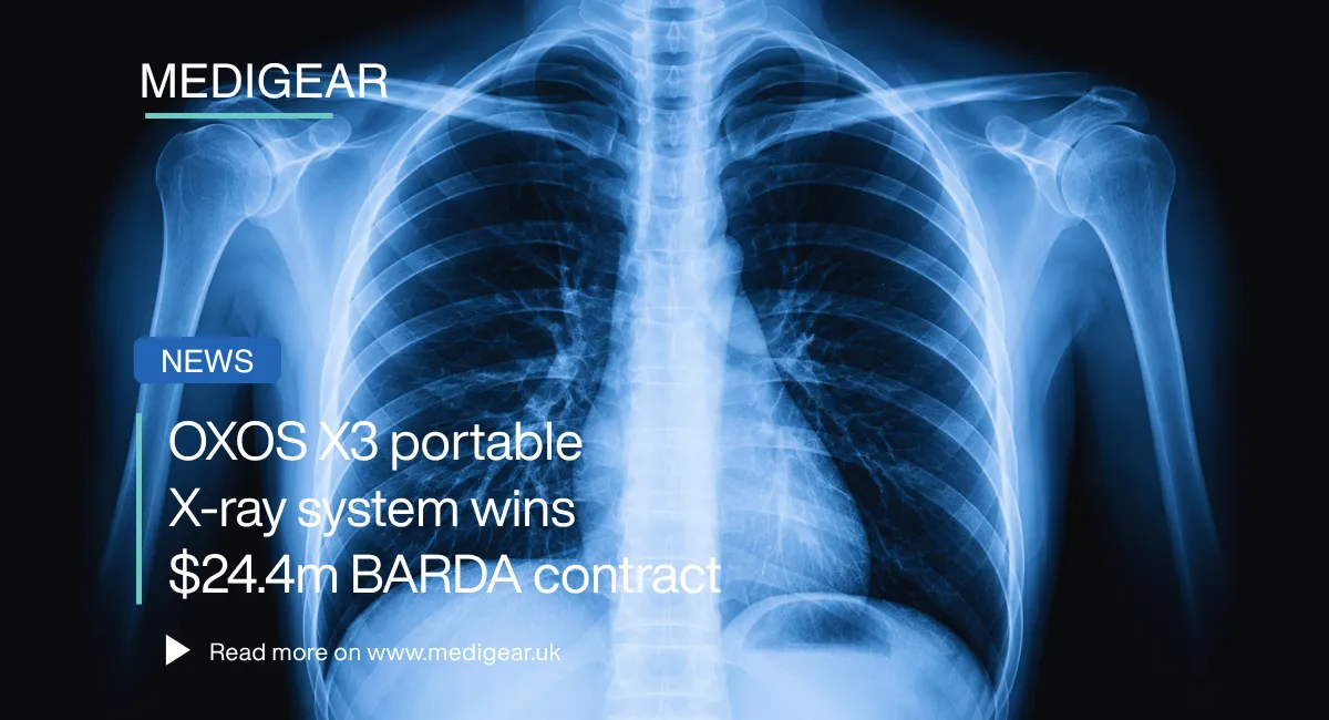 Portable X-ray equipment for point-of-care imaging, shown with news of the OXOS X3 portable X-ray sy