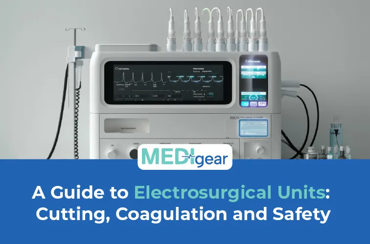 Electrosurgical unit with digital display showing cutting and coagulation settings