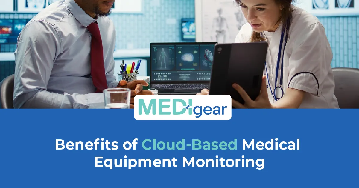 Healthcare equipment connected to a cloud monitoring platform for real-time operational oversight