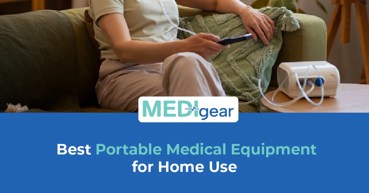 Portable medical devices arranged in a modern home healthcare environment