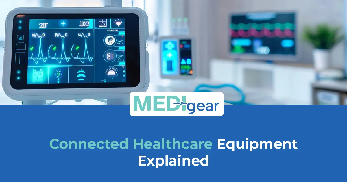 Connected healthcare equipment communicating across a digital hospital network