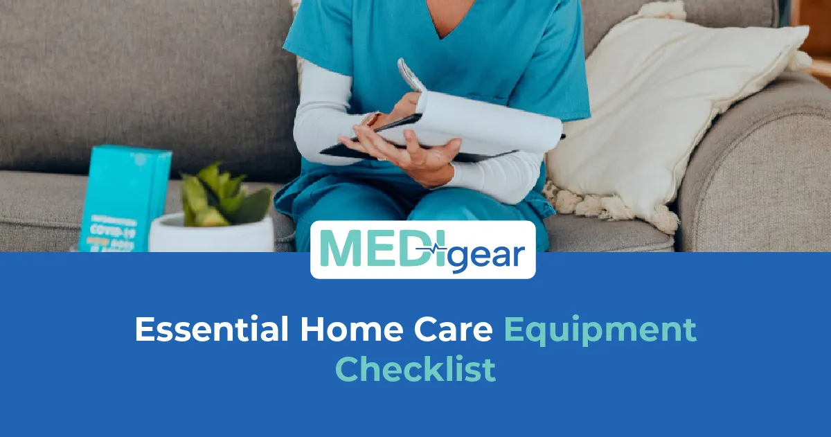 Home healthcare equipment arranged for patient support and daily care needs