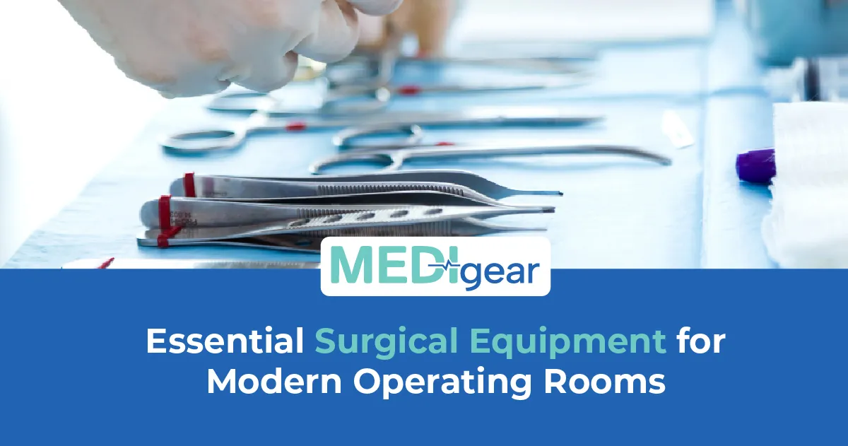 Advanced operating room featuring surgical equipment, anesthesia systems, patient monitors, and surg