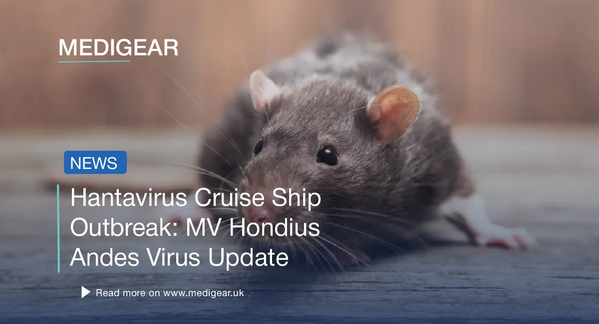 Diagram showing the new hantavirus cruise ship outbreak: MV Hondius Andes virus cases, 3 deaths, and