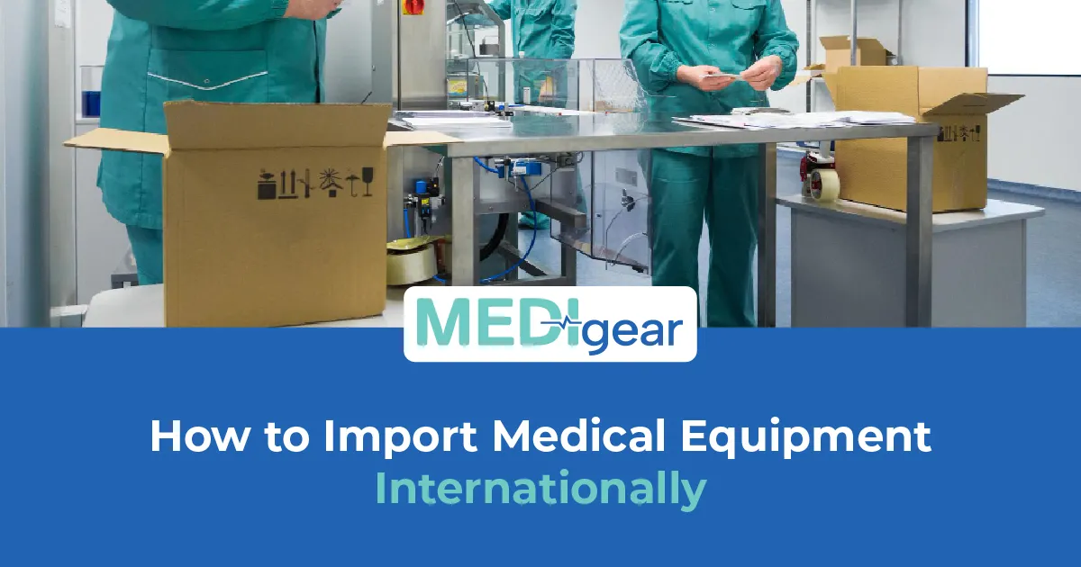 Medical equipment being transported through an international logistics network