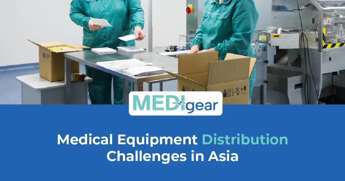 Medical equipment being transported through healthcare supply chain and distribution networks