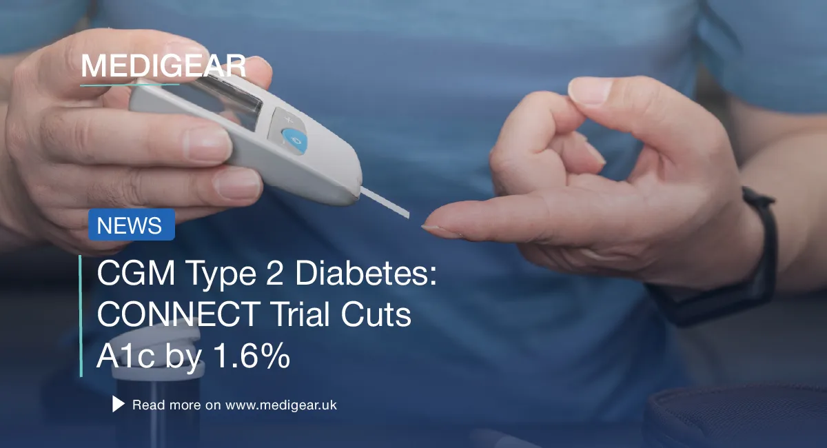 Graphic showing the new CGM type 2 diabetes findings from the CONNECT trial at ADA 2026 in non-insul