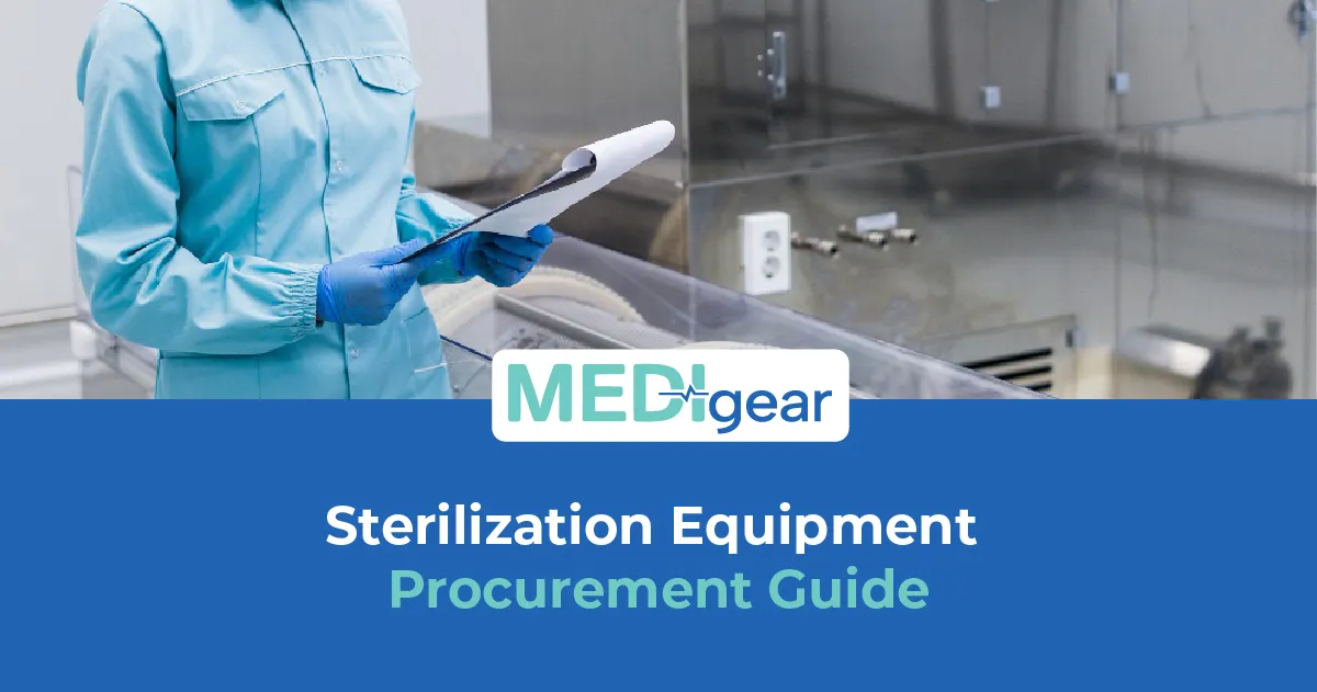Healthcare professionals evaluating sterilization equipment procurement requirements in a sterile pr