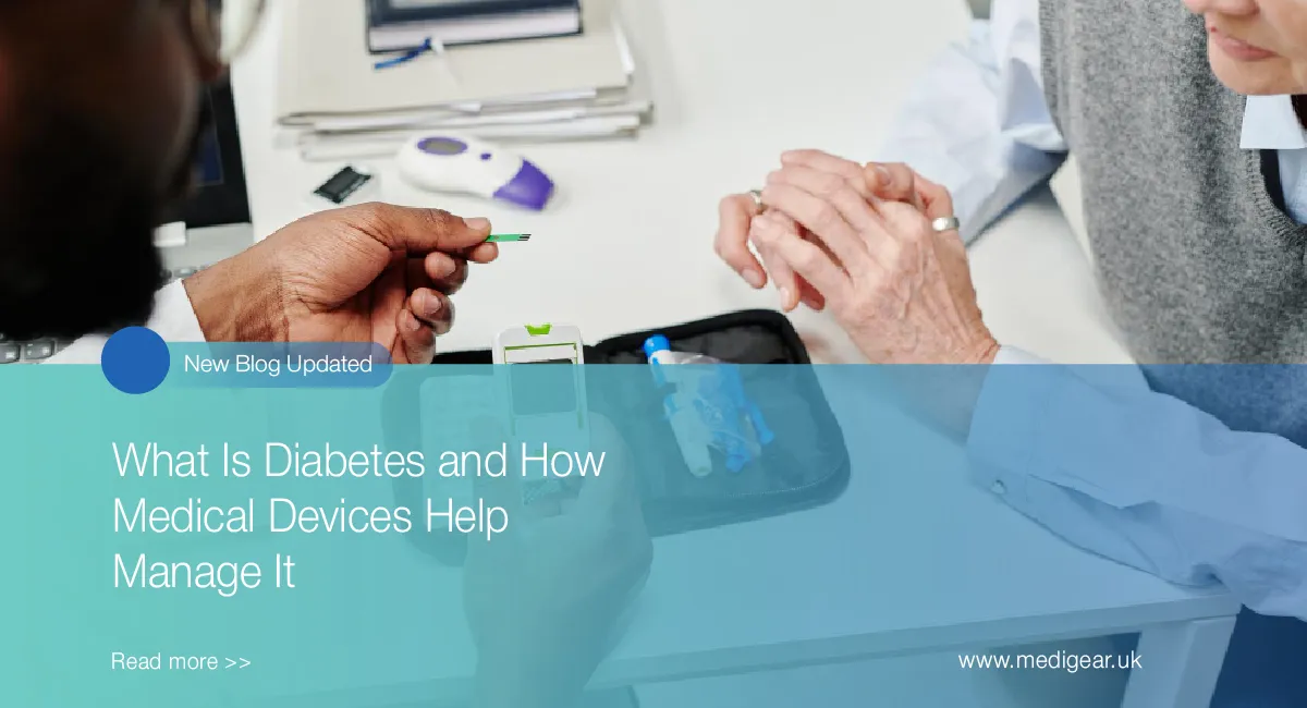 Patient wearing a CGM sensor on the upper arm viewing real-time glucose readings on a smartphone alo