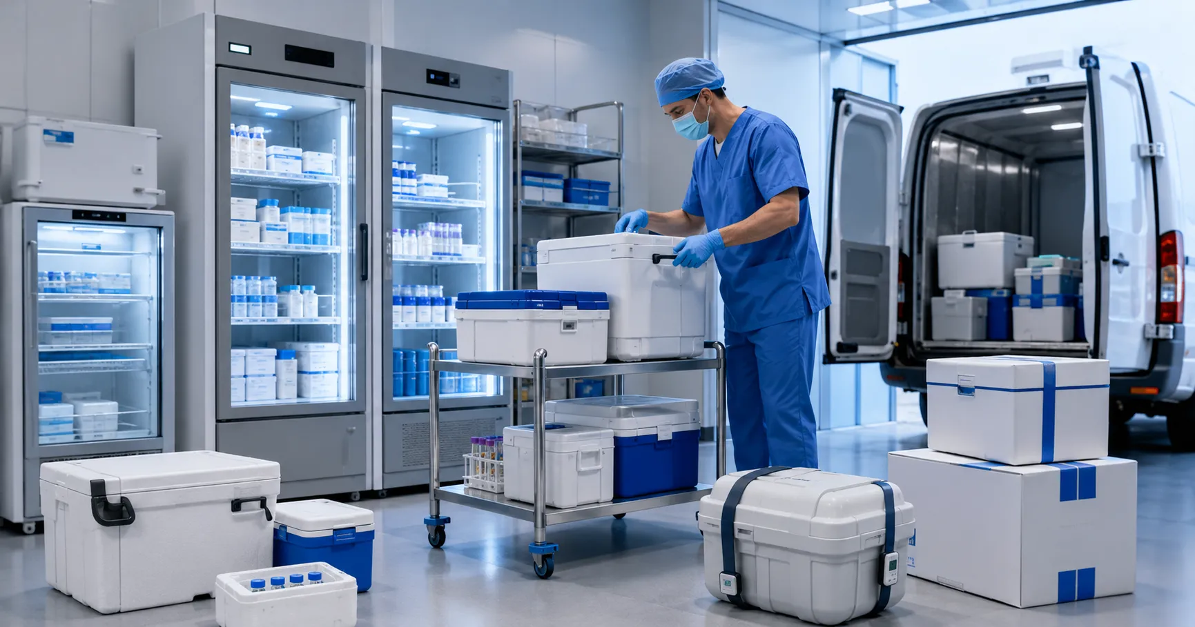 Medical refrigerators, vaccine storage units, refrigerated transport vehicles, temperature monitorin