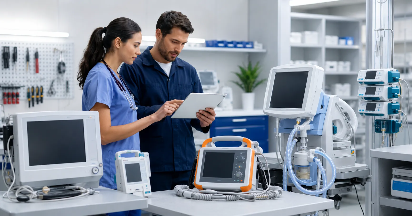 Hospital equipment maintenance planning reviewed by healthcare team