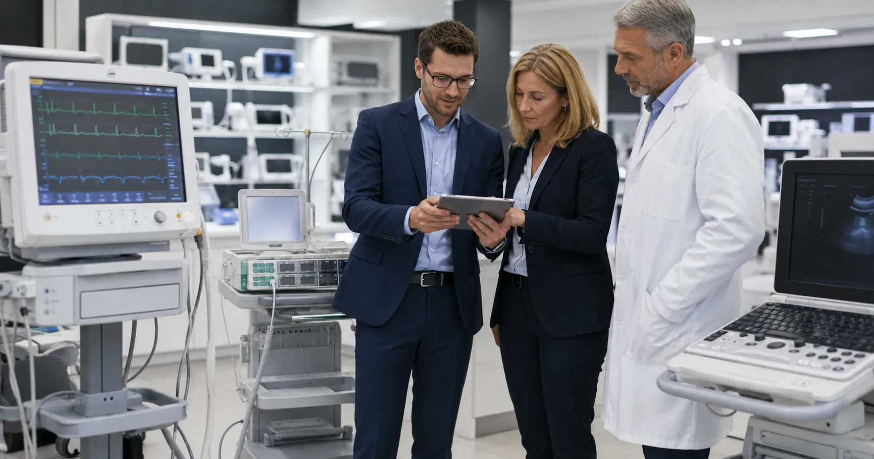 Hospital procurement team evaluating a medical equipment supplier based on product quality, compliance, pricing, service and after-sales support.