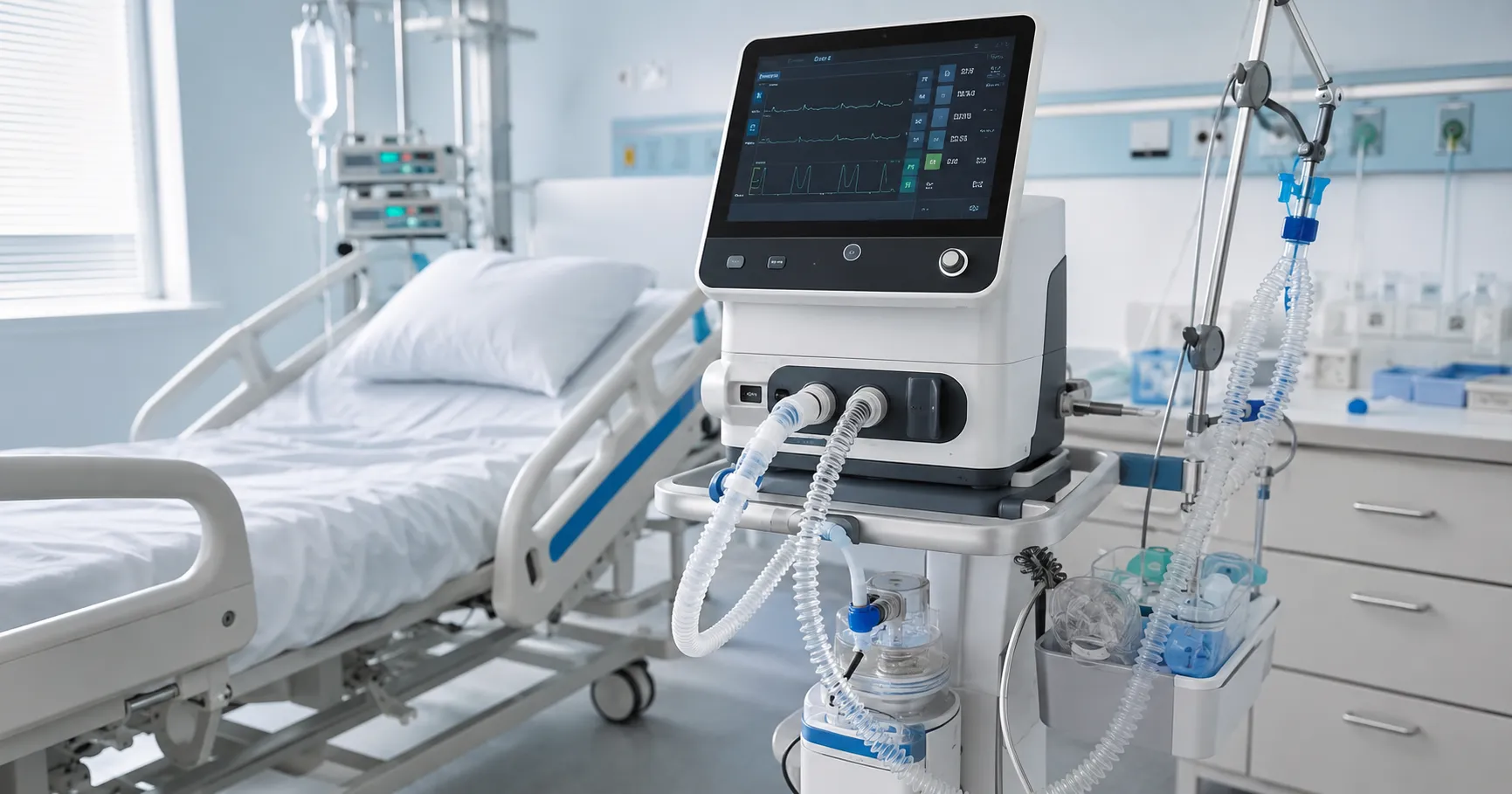 Hospital respiratory care team using intelligent respiratory care devices with oxygen systems, venti