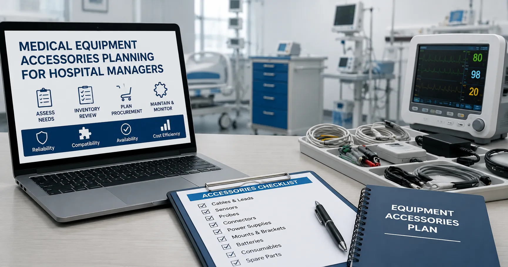 Medical equipment accessories planning by hospital procurement managers
