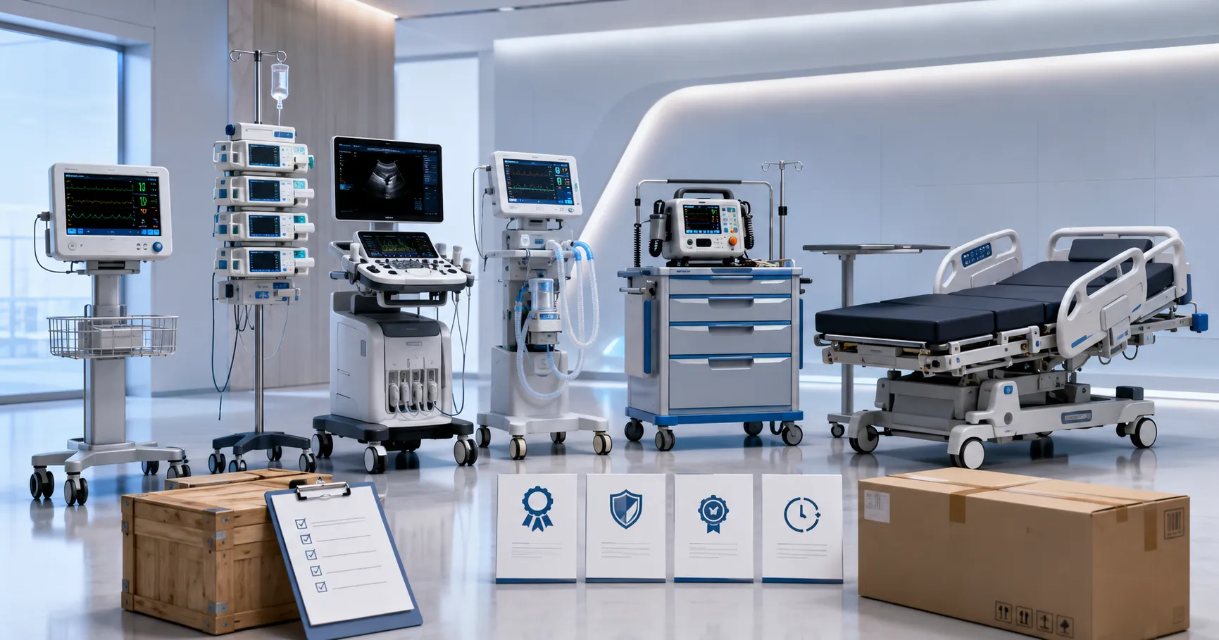 Hospital team evaluating medical equipment suppliers and quotations