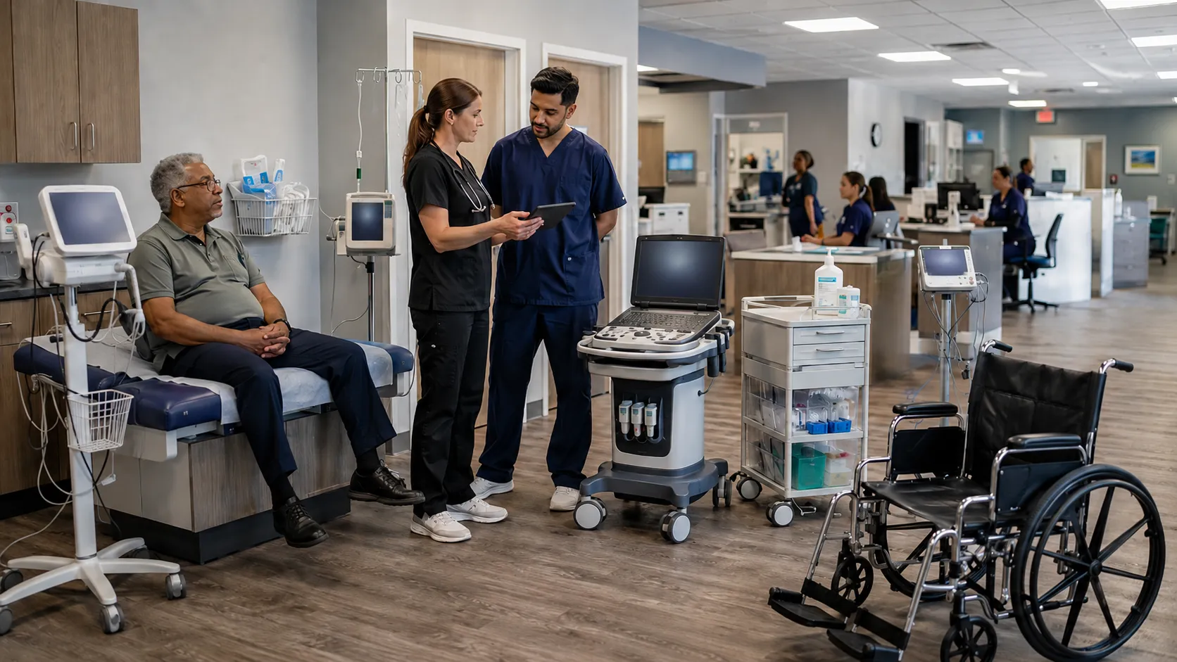 Outpatient and ambulatory care equipment supporting same-day procedures, patient monitoring, diagnostics and efficient clinical workflows.