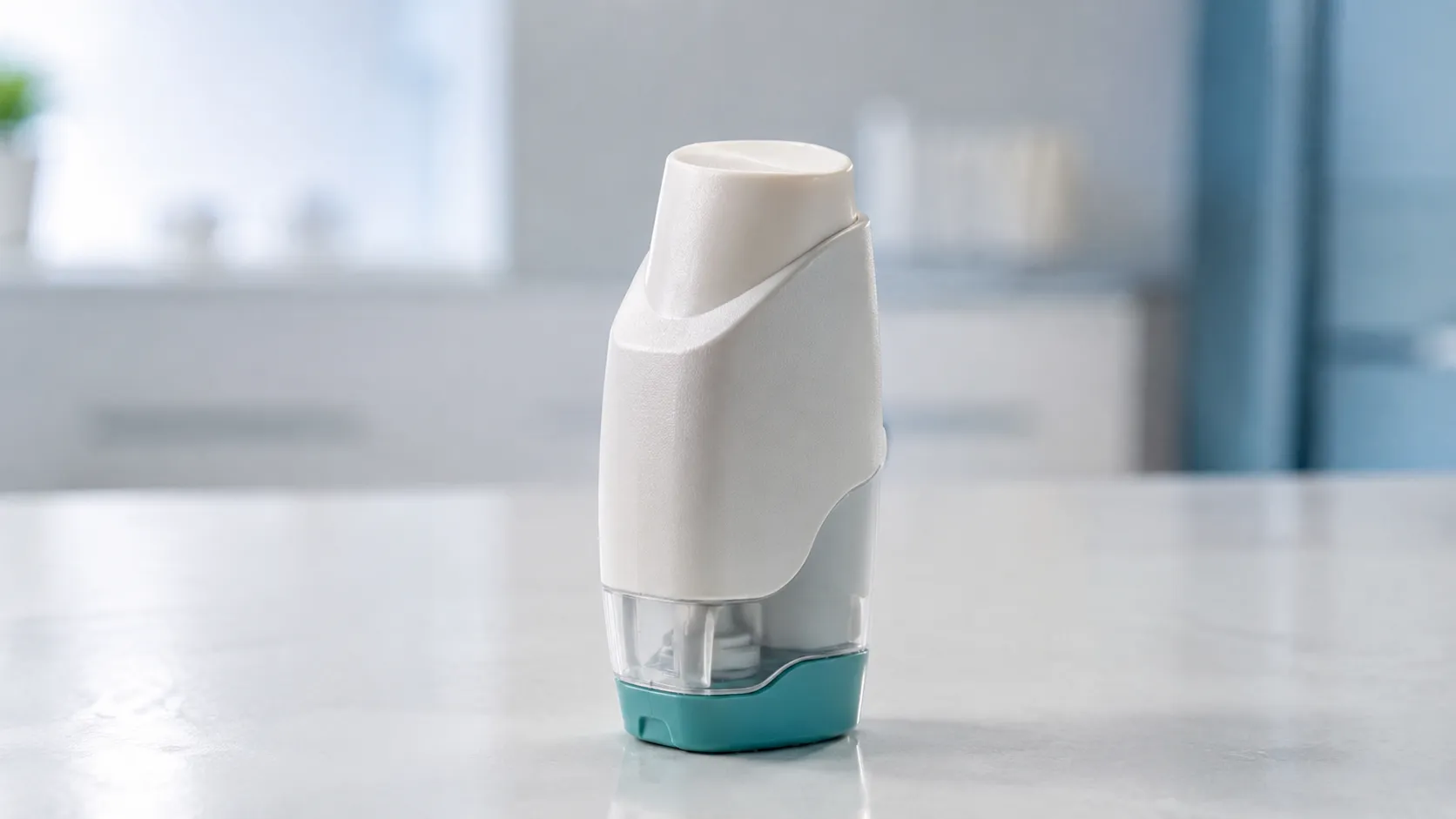 Three dry powder inhaler device types, capsule, reservoir and blister, arranged on a respiratory cli
