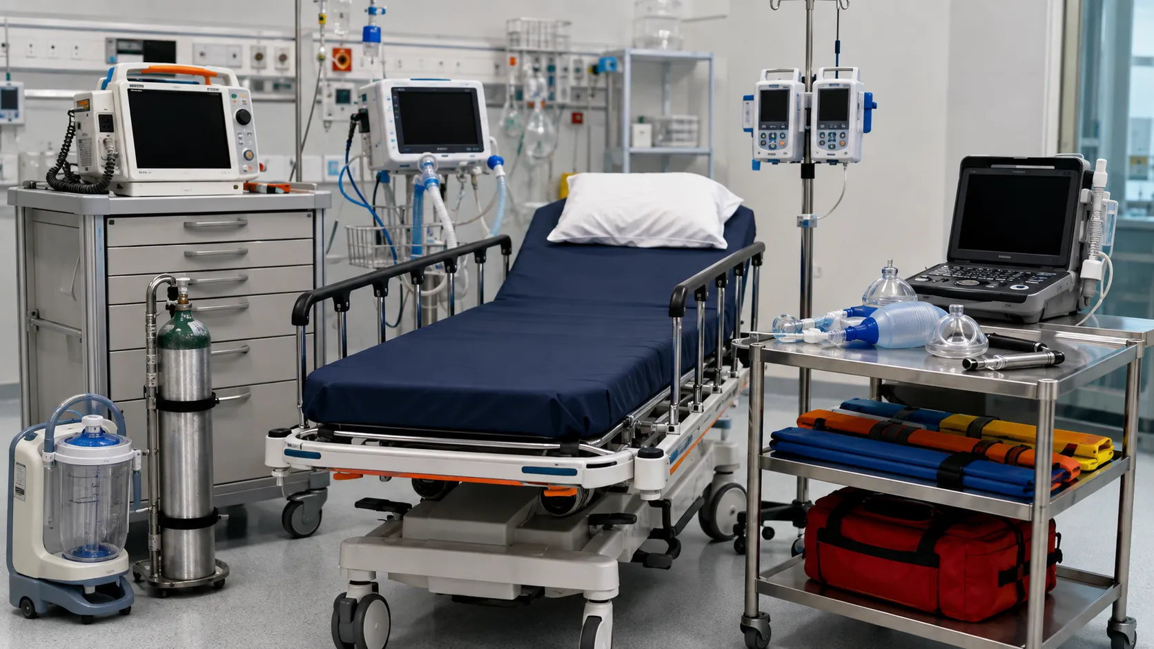 Medical equipment supporting emergency response.