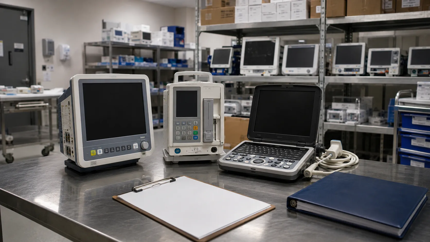 Healthcare procurement team assessing risks before purchasing medical equipment
