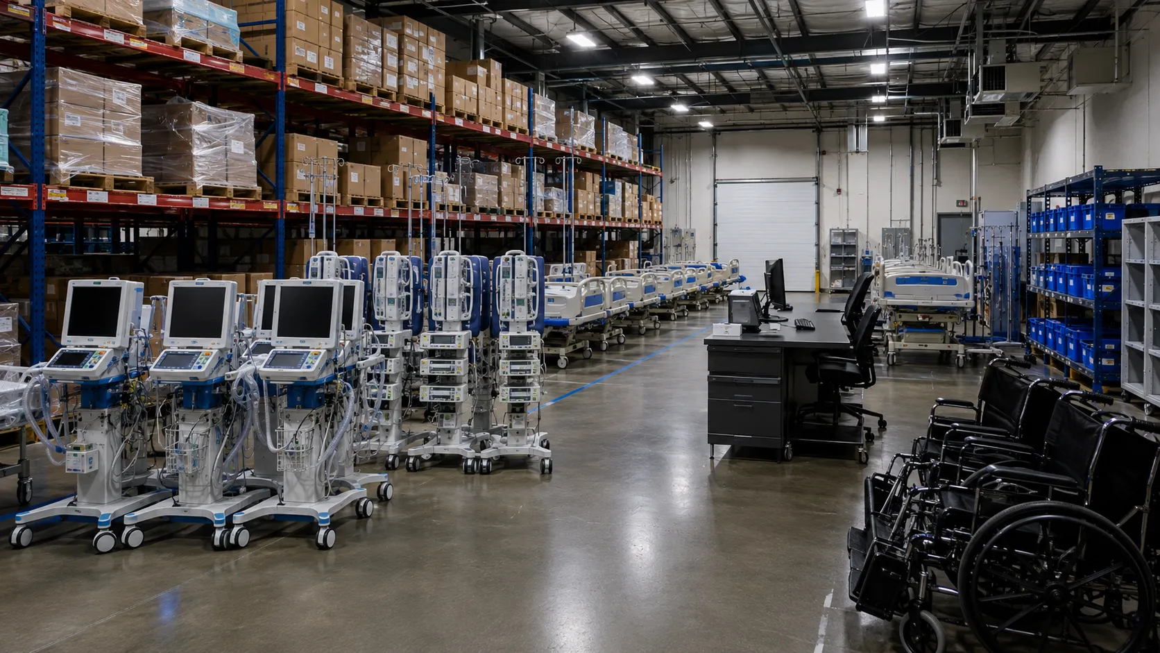 Healthcare managers reviewing medical equipment assets across multiple facilities