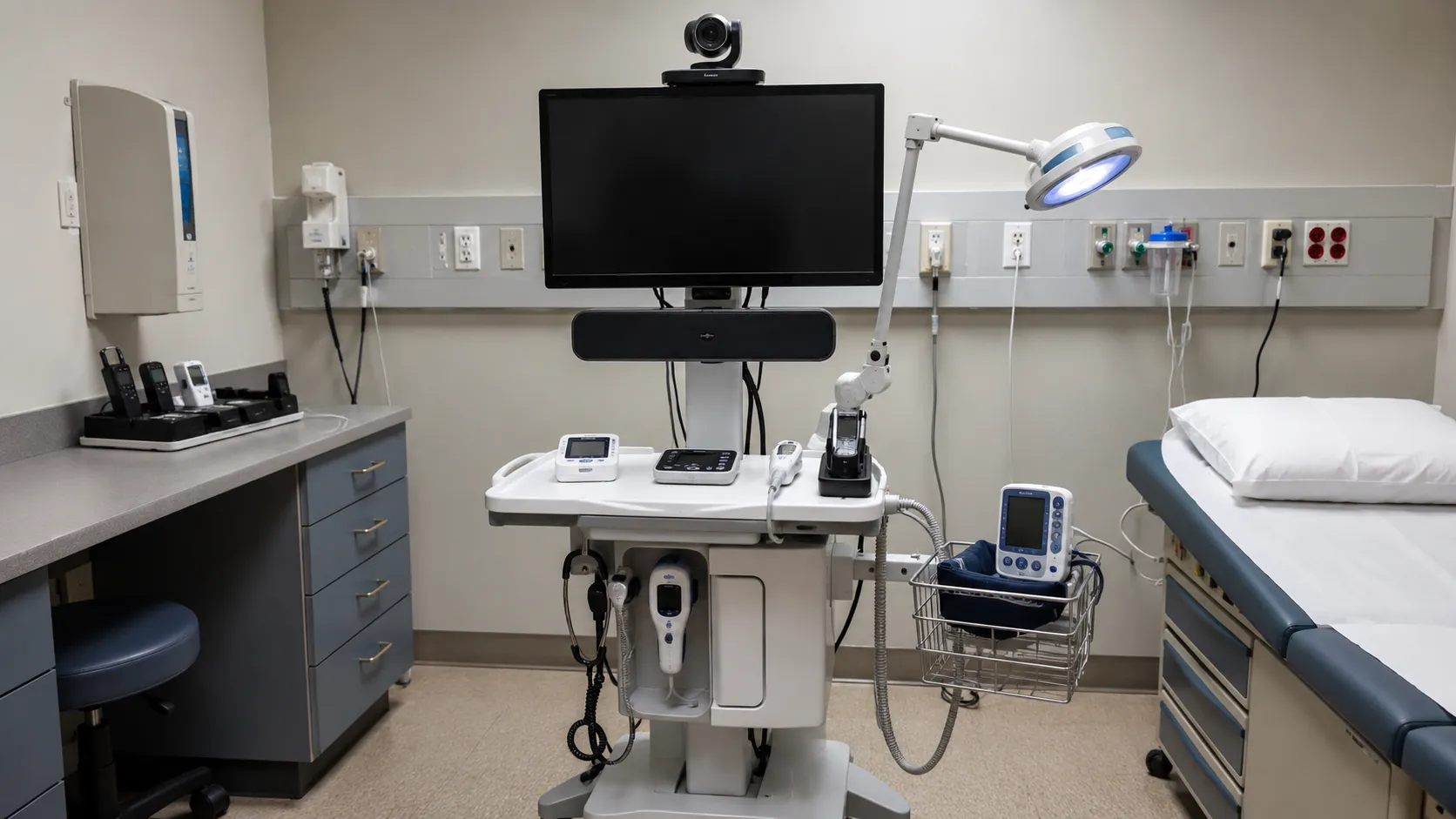 Hospital team reviewing equipment and connectivity plans for telemedicine services