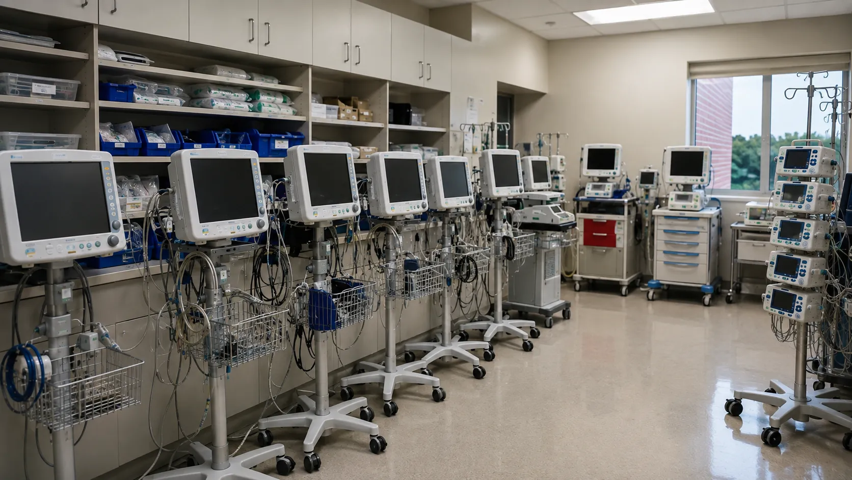 Hospital team comparing medical equipment models for department standardisation