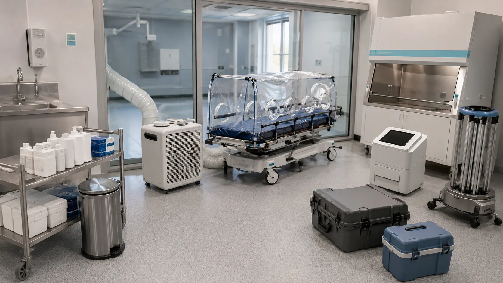 Medical equipment for infectious disease control.