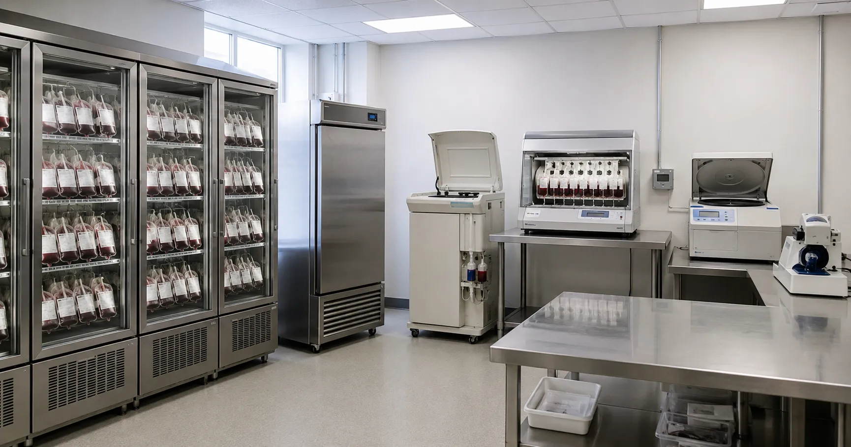 Essential equipment for a modern hospital blood bank