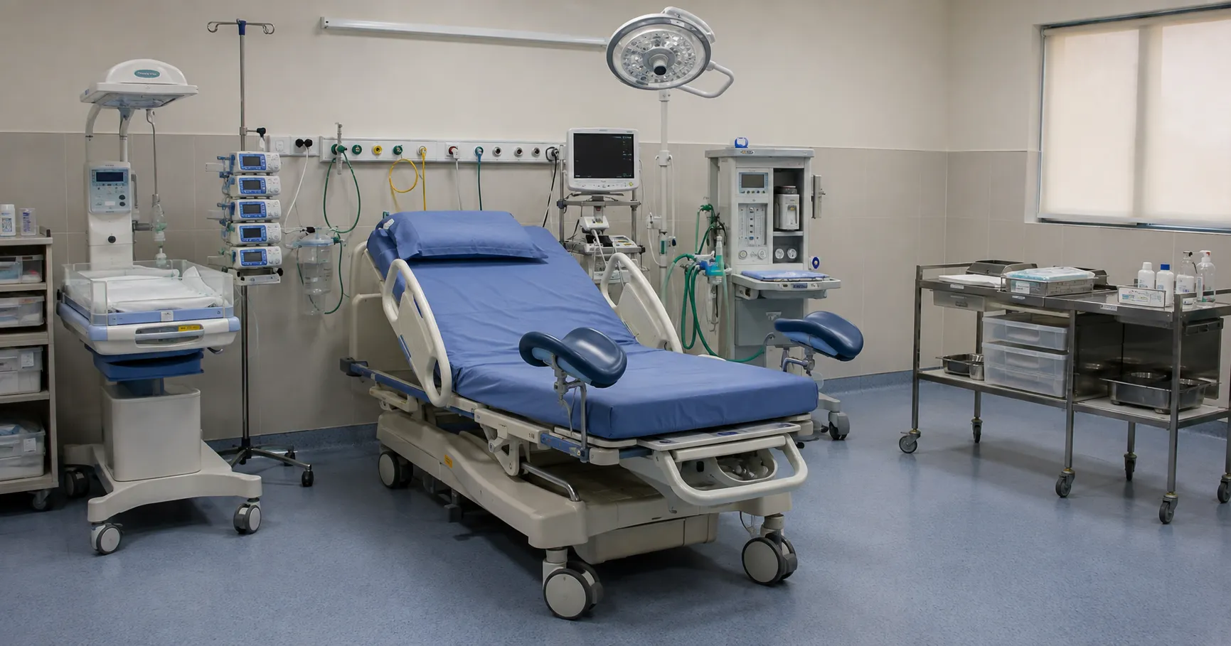 Essential equipment for a maternity and delivery suite