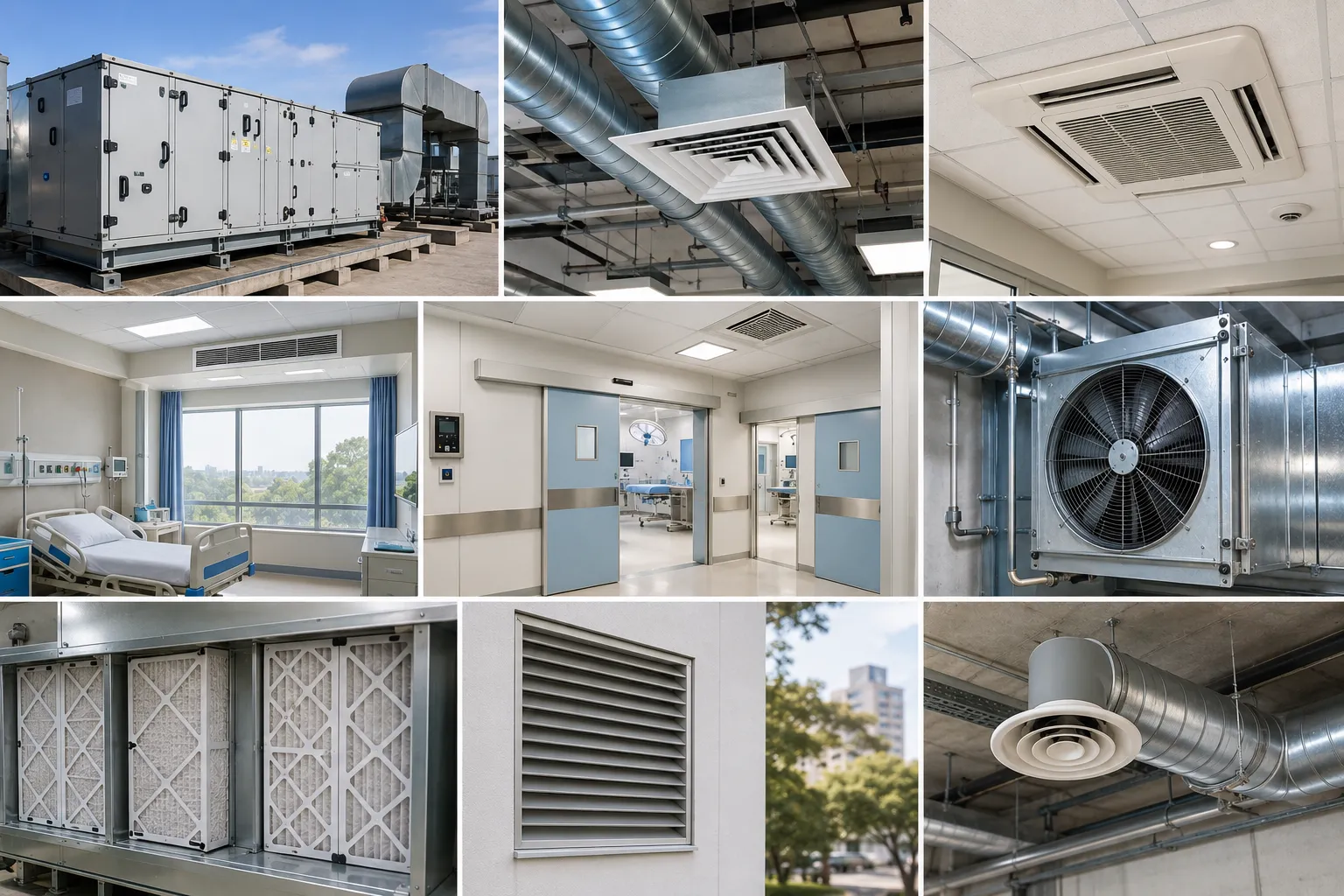 Hospital HVAC and ventilation systems for clean air