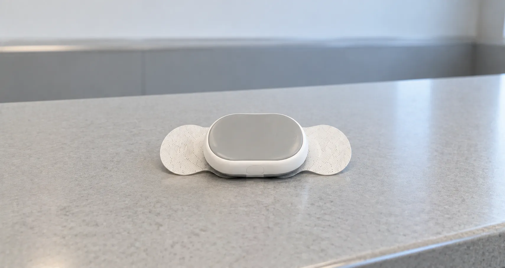 Wire-free adhesive ambulatory ECG patch applied to a patient chest for continuous single-lead long t