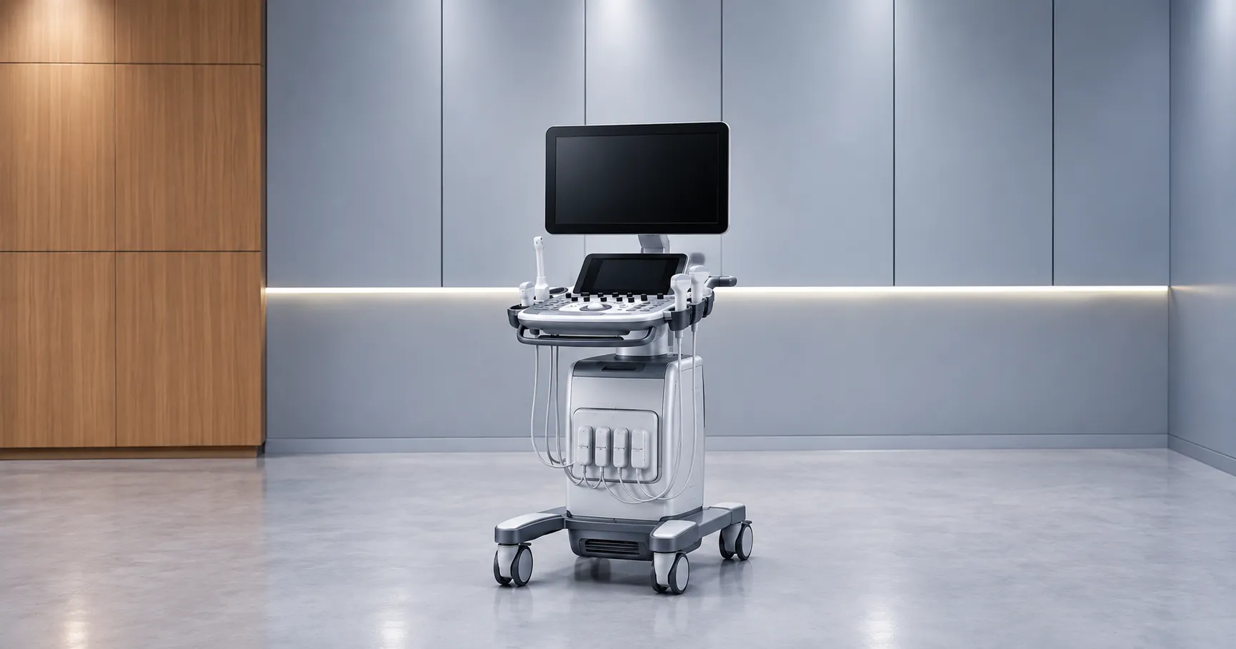 Trending medical devices including a wearable ECG patch, surgical robot, handheld ultrasound and rem