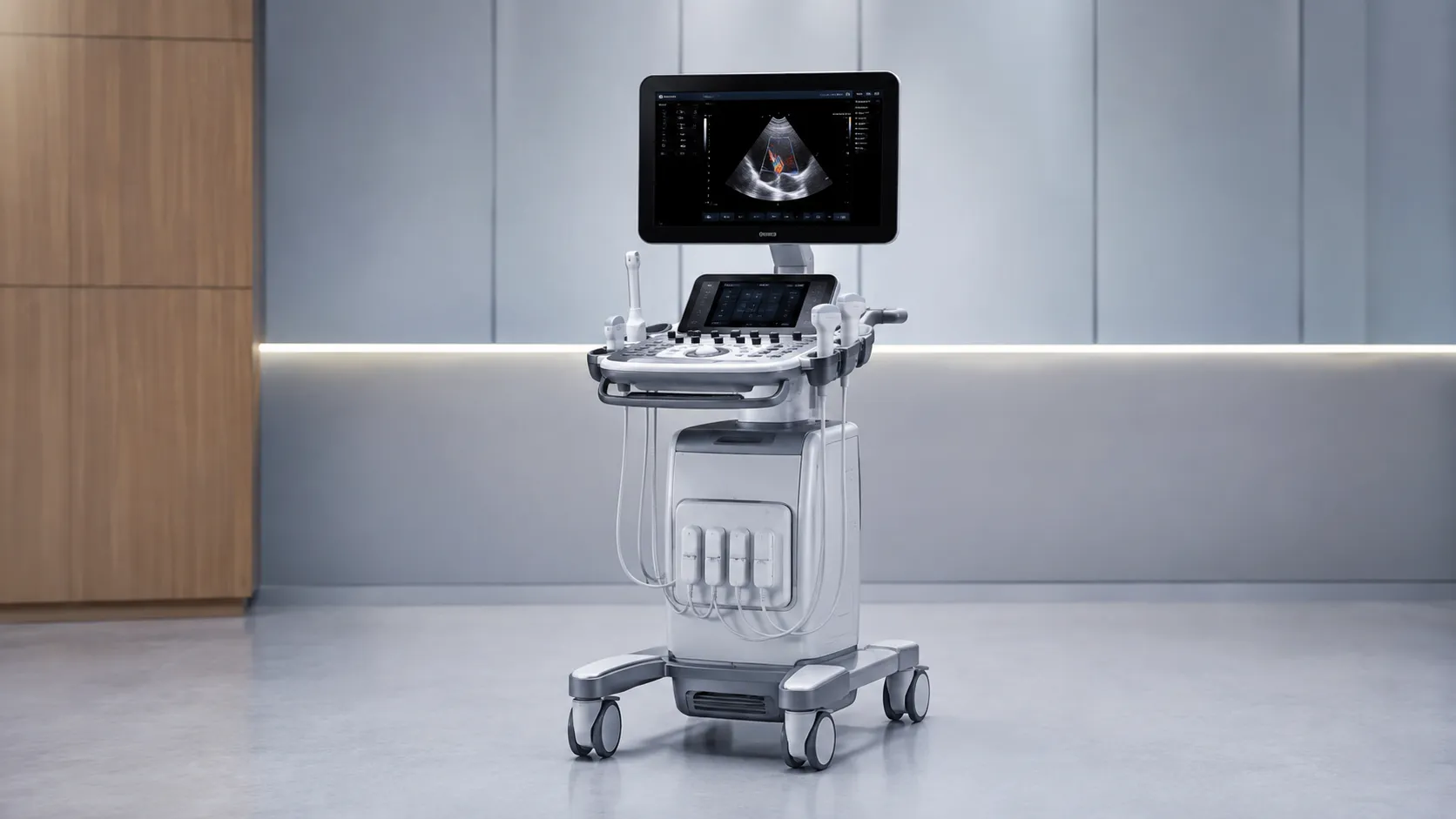 Trending medical devices including a wearable ECG patch, surgical robot, handheld ultrasound and rem