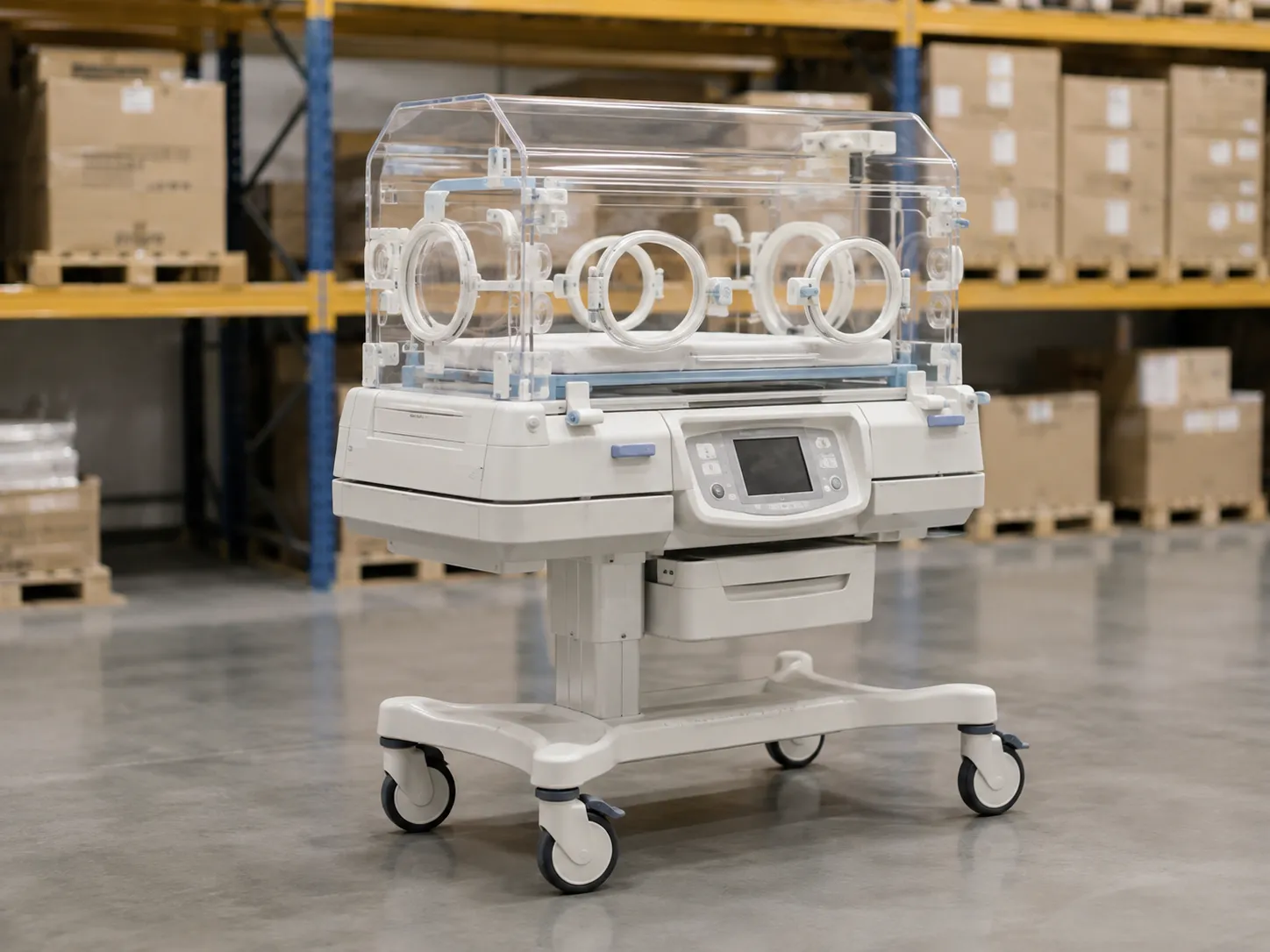 Neonatal and paediatric devices including an incubator, paediatric ventilator, monitor and paediatri