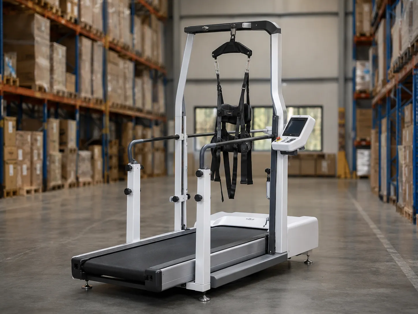Rehabilitation devices including a walking frame, resistance bands, hand weights and a goniometer
