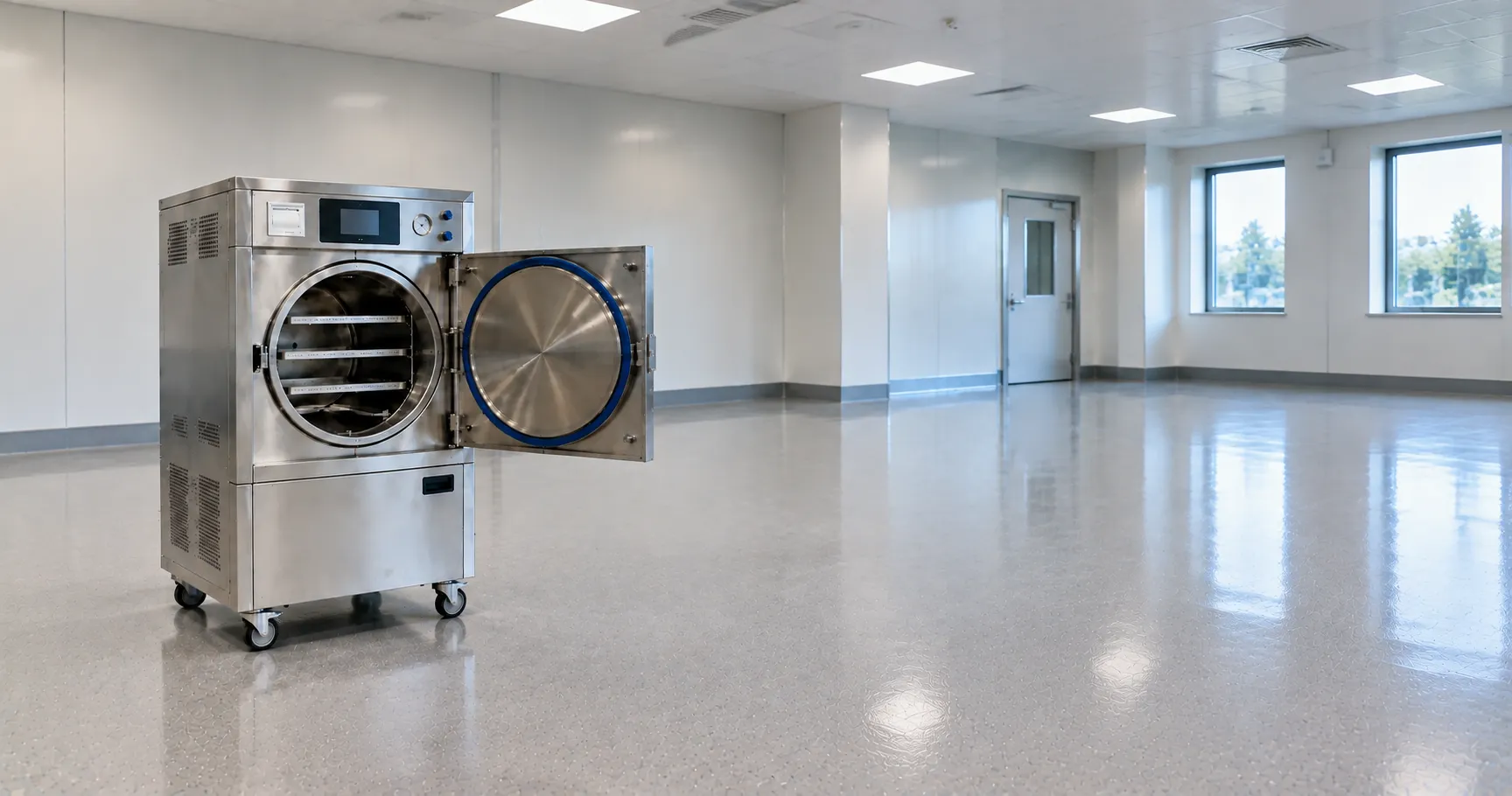 Theatre bench steam steriliser running a rapid immediate-use cycle for a single unwrapped surgical i